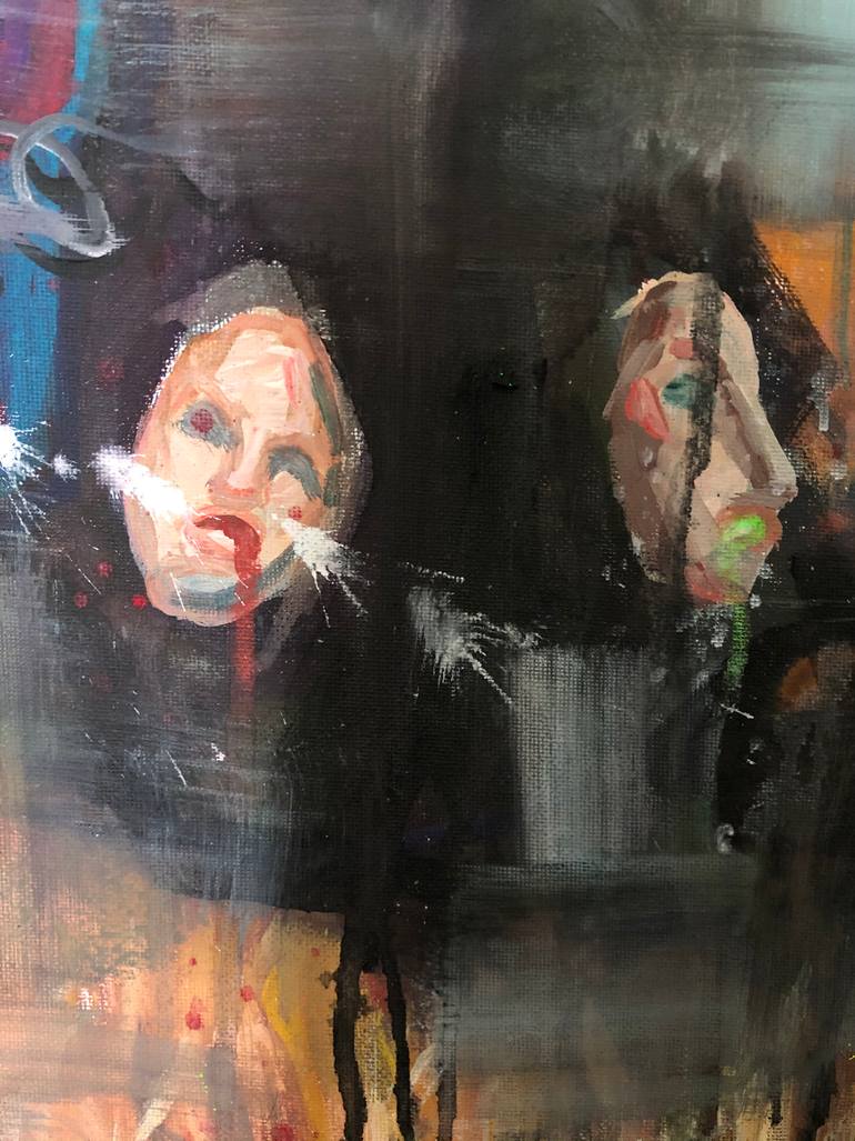 Original Surrealism People Painting by Anastasia Stein