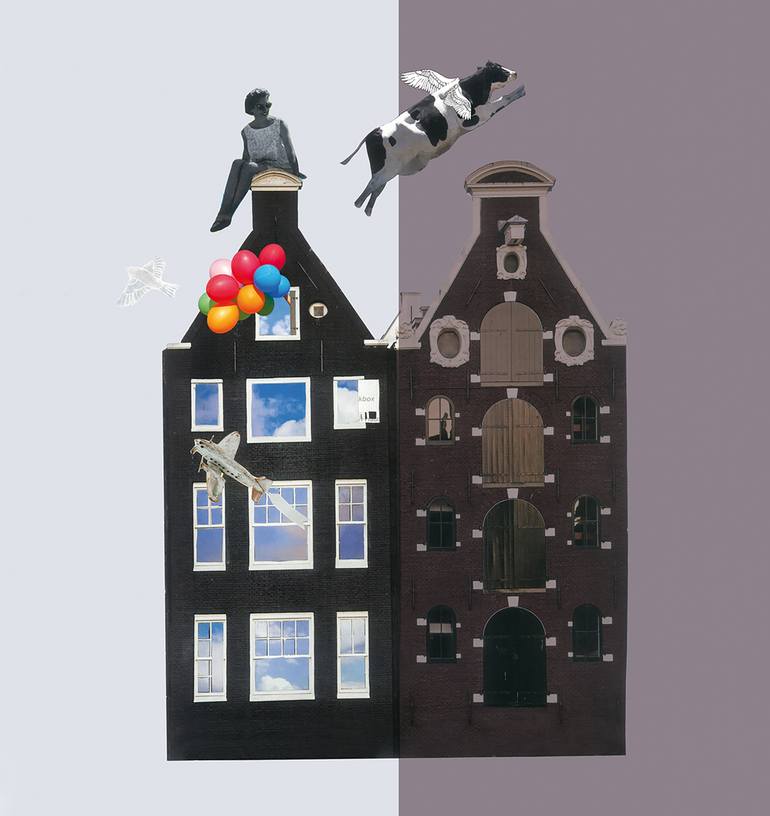 Original Surrealism Architecture Collage by Laura Cunat