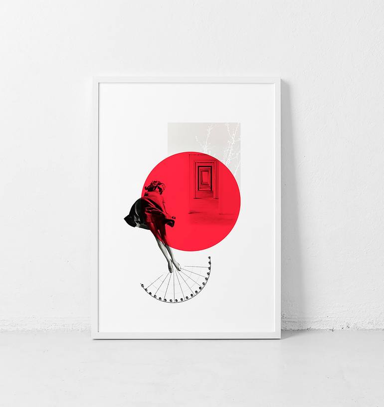 Original People Collage by Laura Cunat | Conceptual Art on Fine Art Paper | What would you do if you weren't afraid? 50x70cm