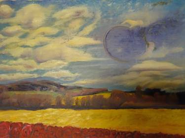 Print of Surrealism Landscape Paintings by Hilja Roivainen