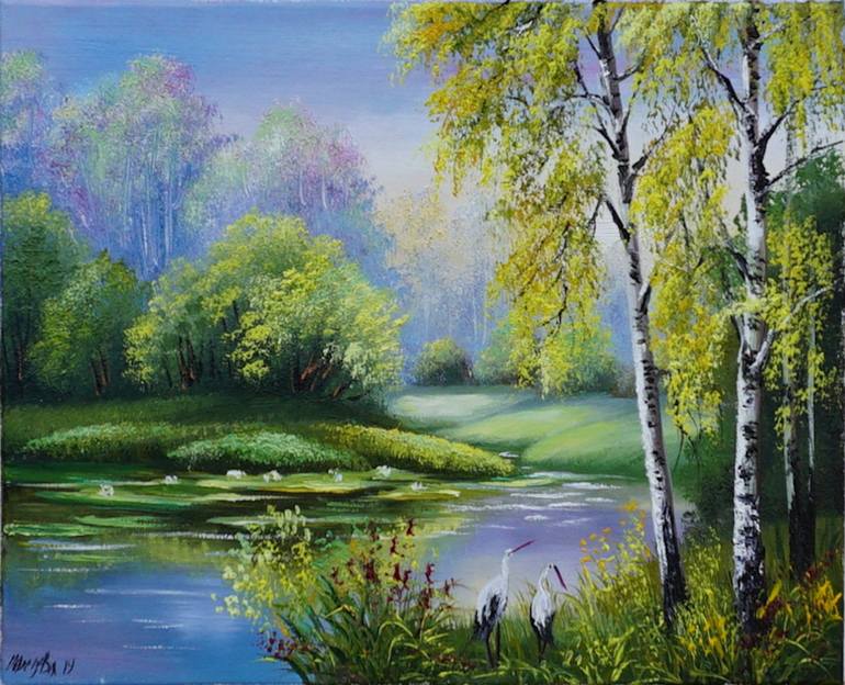 Oil Painting Beautiful landscape Painting by Oleksiy Minkach | Saatchi Art