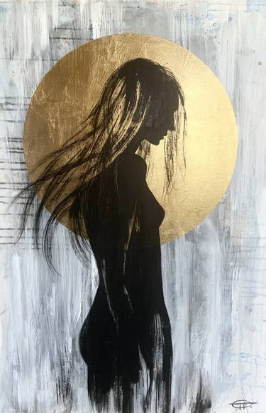 Original Art Deco Women Mixed Media by Olga Oplyart