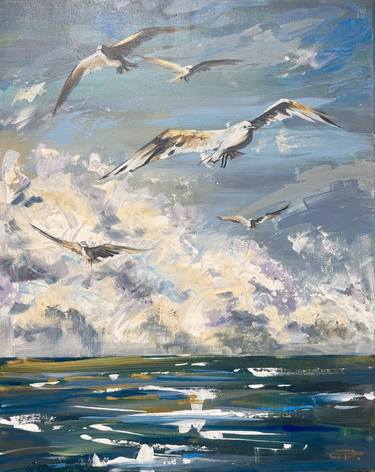 Original Expressionism Landscape Painting by Olga Oplyart