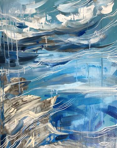Print of Abstract Expressionism Seascape Paintings by Oplyart Olga