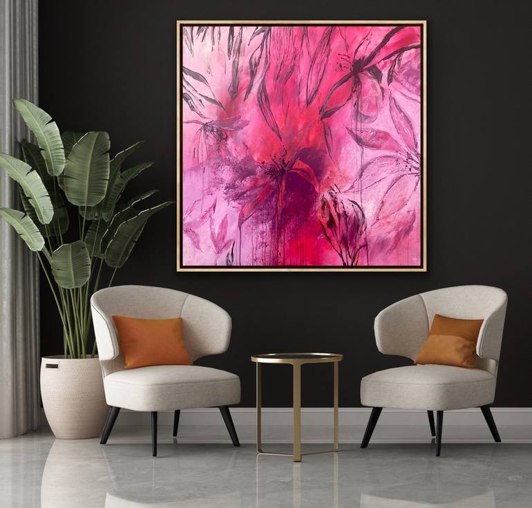 Original Abstract Botanic Painting by Carrie Welsh