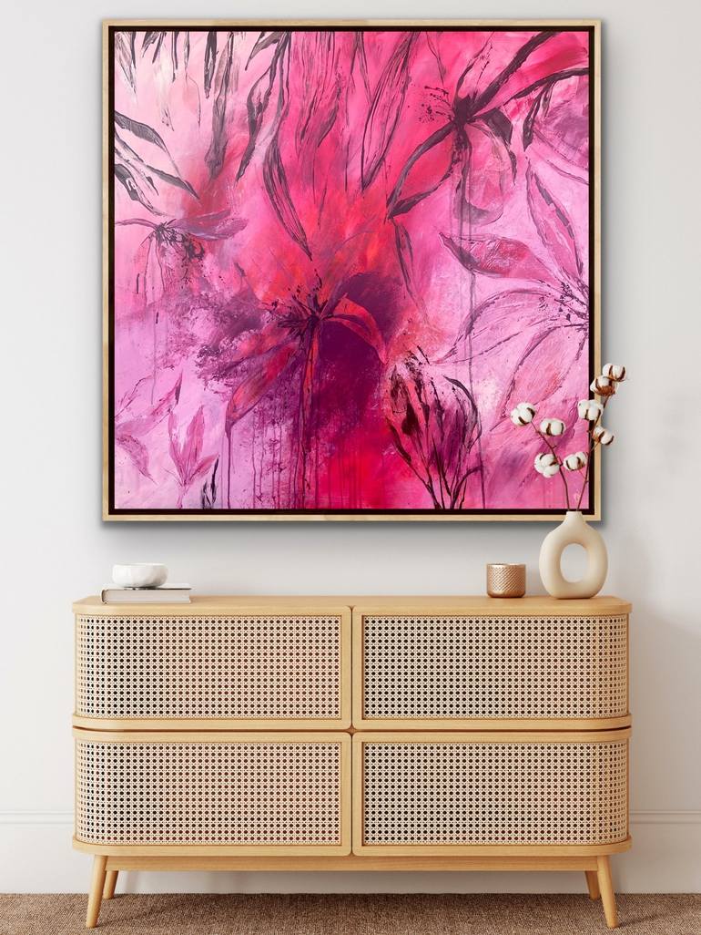 Original Abstract Botanic Painting by Carrie Welsh