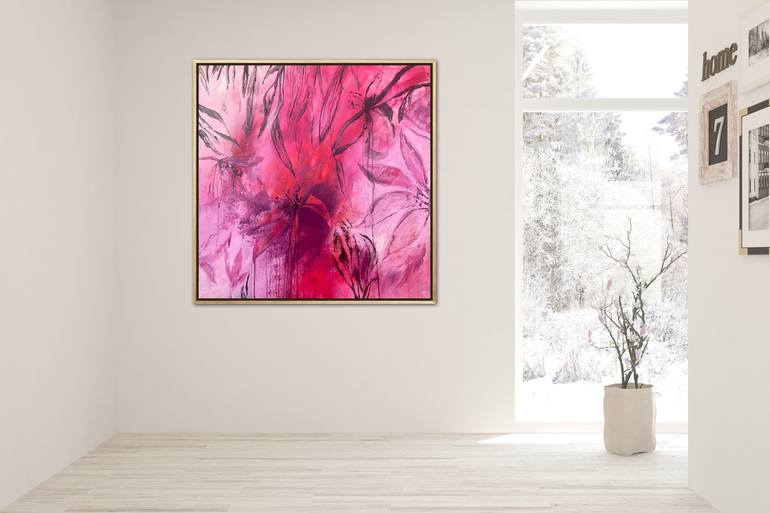 Original Abstract Botanic Painting by Carrie Welsh