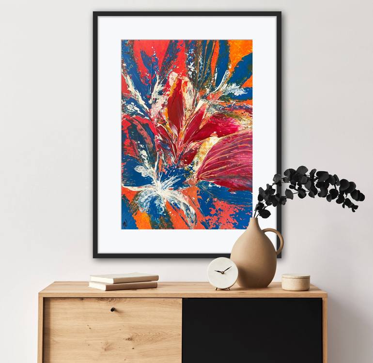 Original Abstract Botanic Painting by Carrie Welsh
