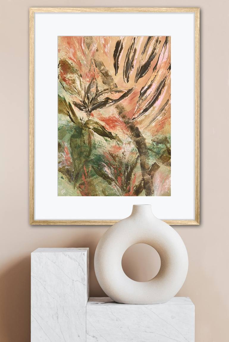 Original Abstract Botanic Painting by Carrie Welsh