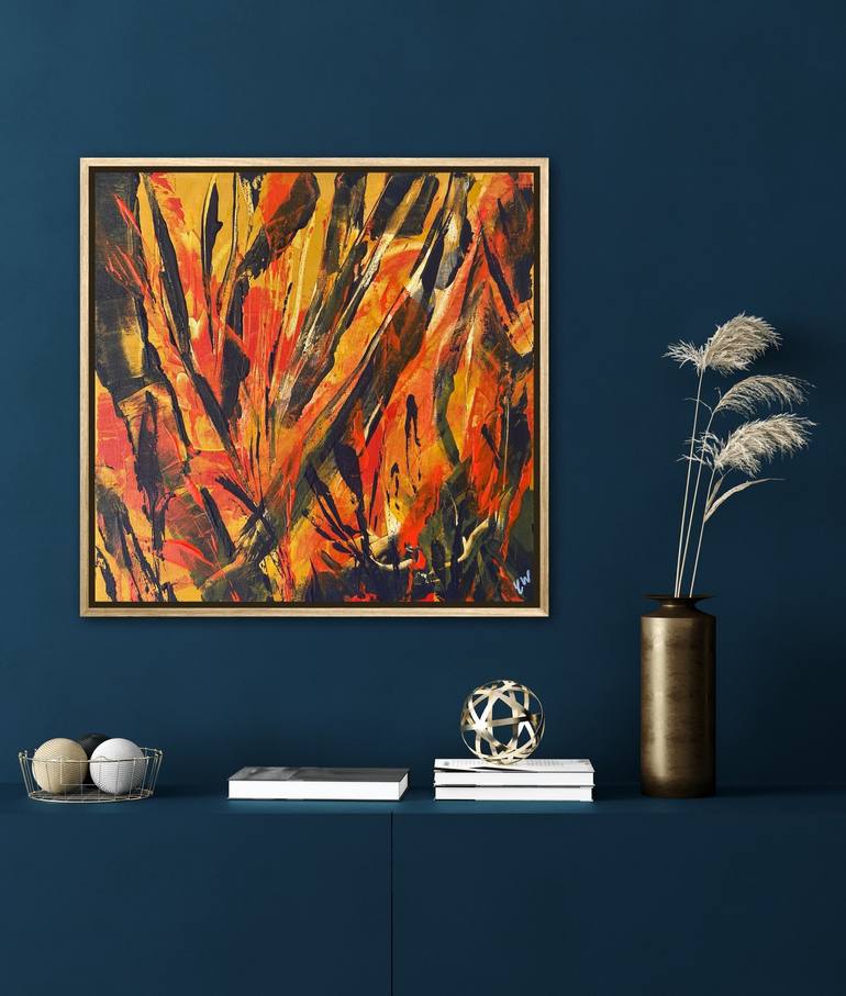 Original Abstract Botanic Painting by Carrie Welsh