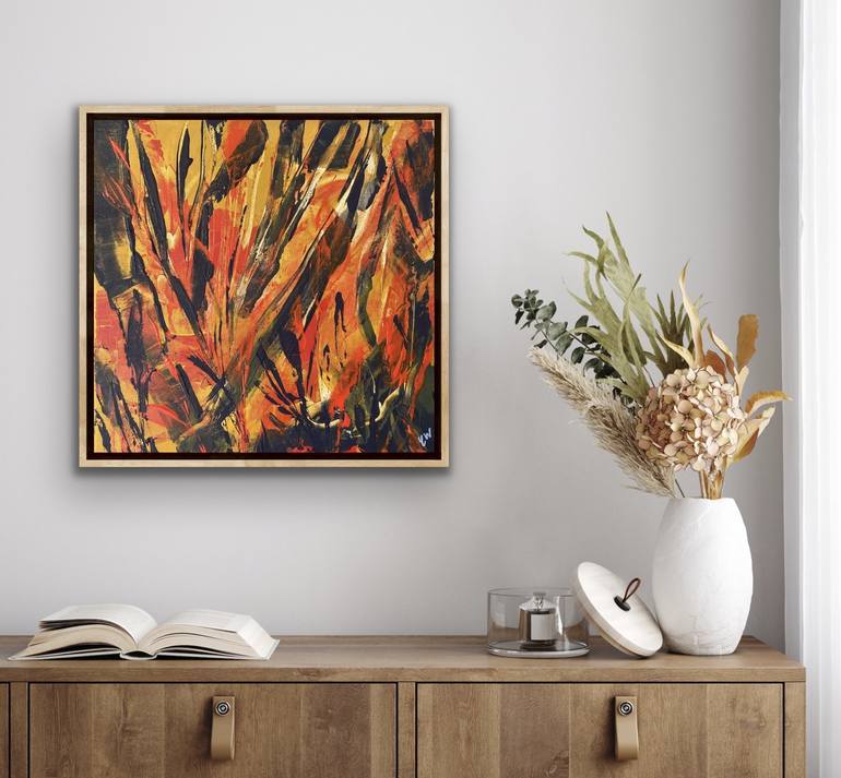 Original Abstract Botanic Painting by Carrie Welsh