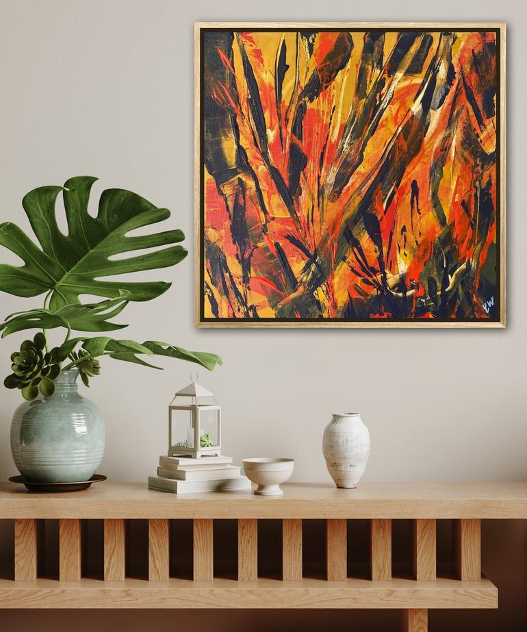 Original Abstract Botanic Painting by Carrie Welsh