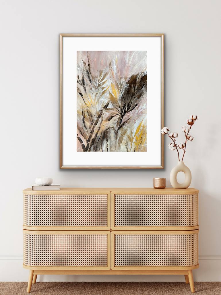 Original Abstract Botanic Painting by Carrie Welsh