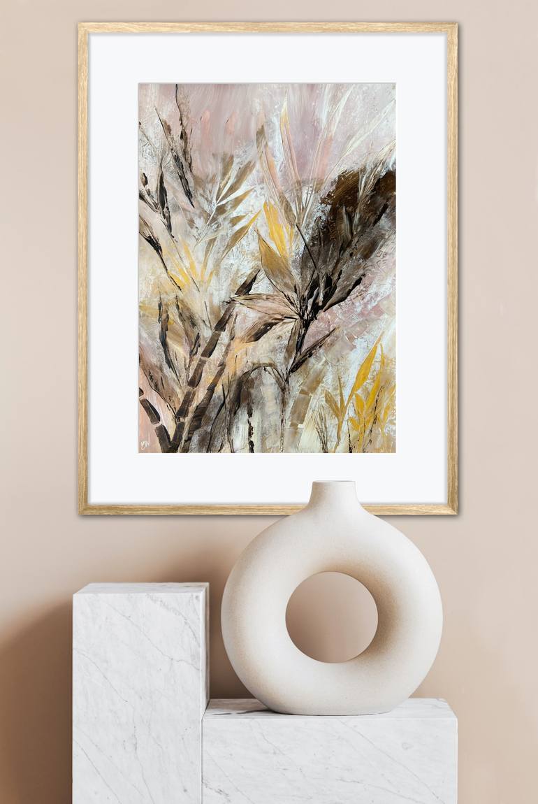 Original Abstract Botanic Painting by Carrie Welsh