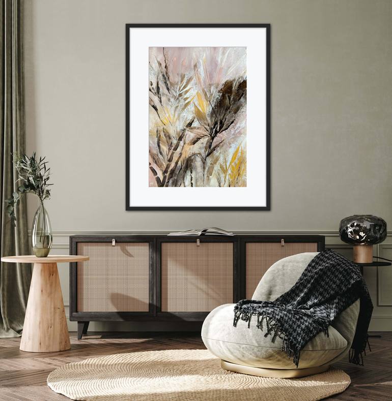 Original Abstract Botanic Painting by Carrie Welsh