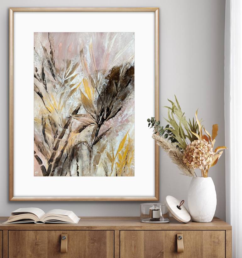 Original Abstract Botanic Painting by Carrie Welsh