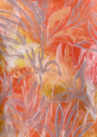 Original Abstract Botanic Painting by Carrie Welsh