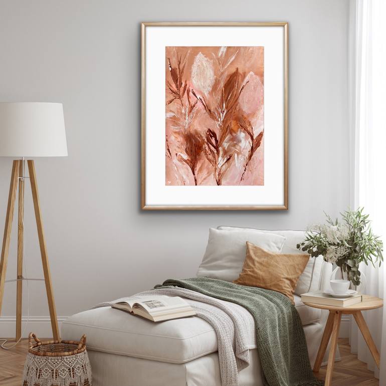 Original Abstract Botanic Painting by Carrie Welsh