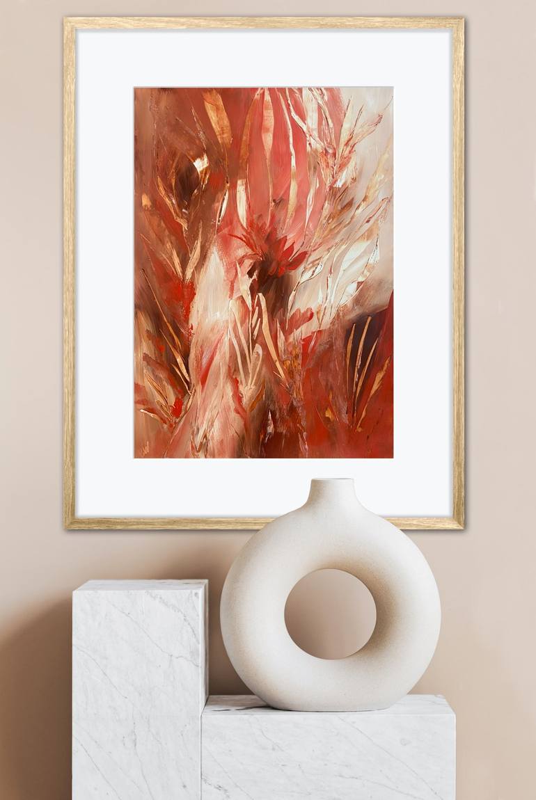 Original Abstract Botanic Painting by Carrie Welsh