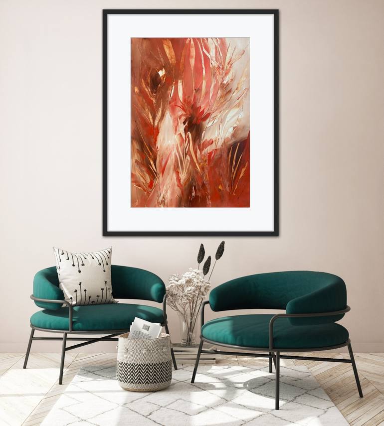 Original Abstract Botanic Painting by Carrie Welsh