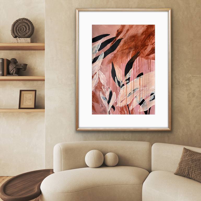 Original Abstract Botanic Painting by Carrie Welsh