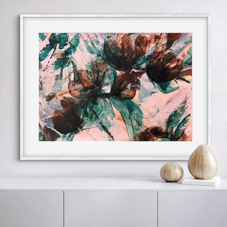 Original Abstract Botanic Painting by Carrie Welsh