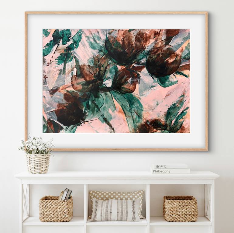 Original Abstract Botanic Painting by Carrie Welsh