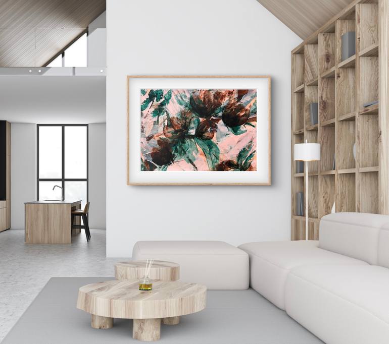 Original Abstract Botanic Painting by Carrie Welsh