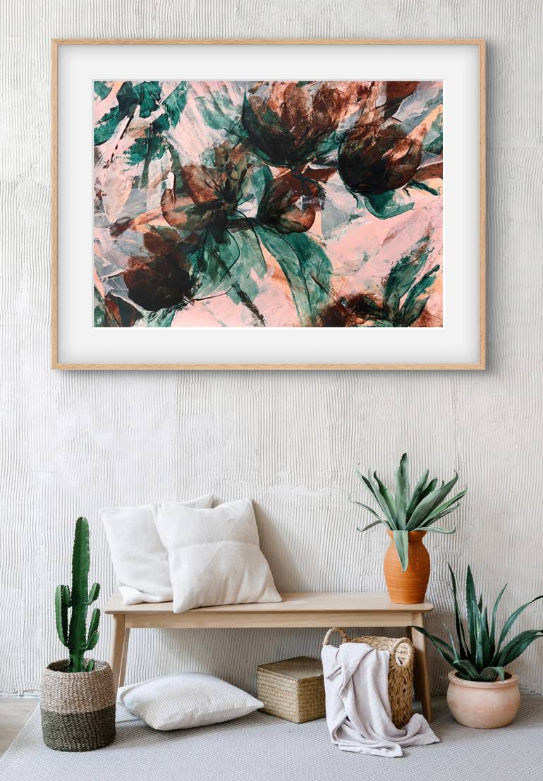 Original Abstract Botanic Painting by Carrie Welsh