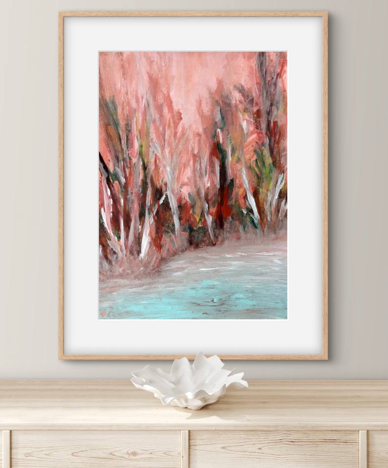 Original Abstract Beach Painting by Carrie Welsh
