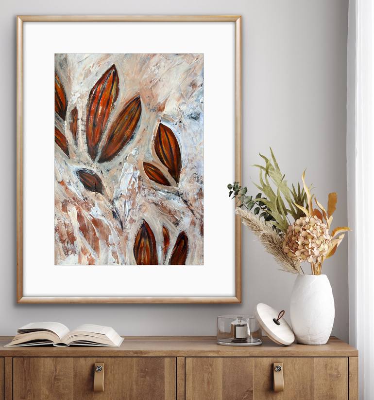 Original Abstract Botanic Painting by Carrie Welsh