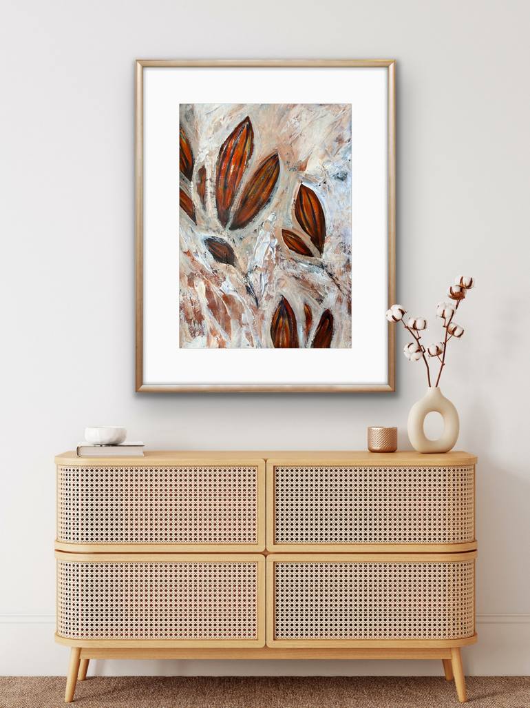 Original Abstract Botanic Painting by Carrie Welsh