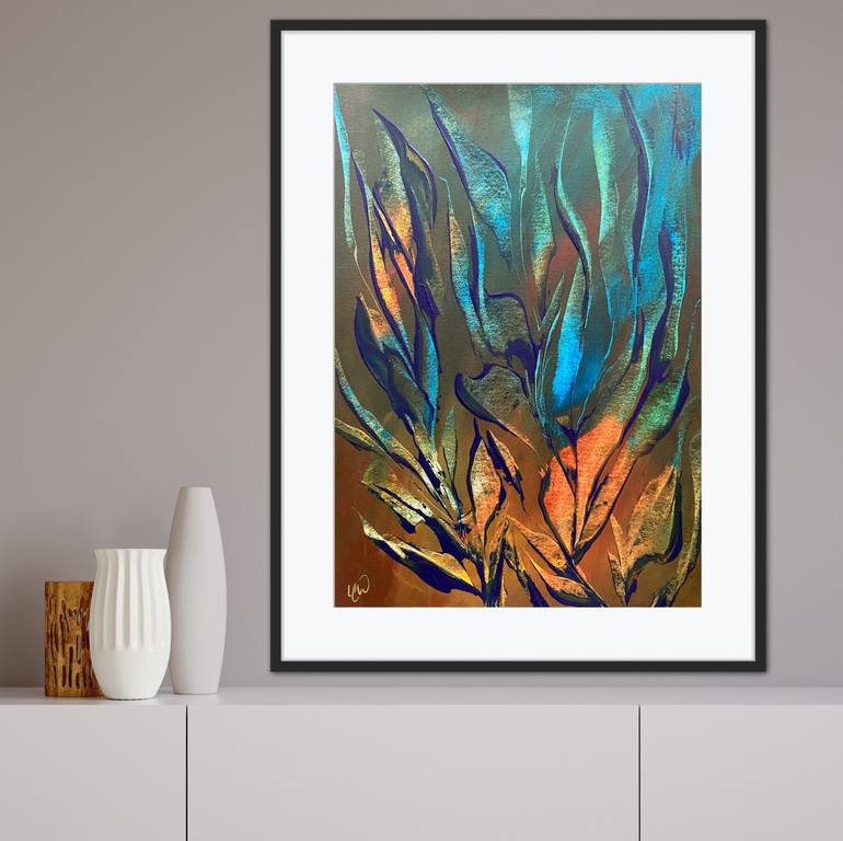 Original Abstract Botanic Painting by Carrie Welsh