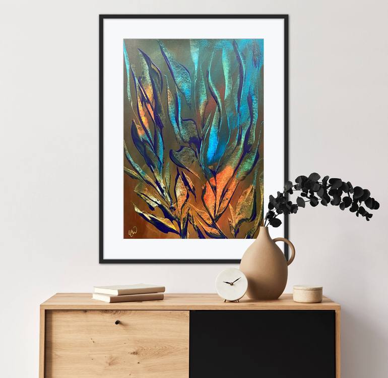 Original Abstract Botanic Painting by Carrie Welsh