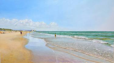 Print of Realism Beach Paintings by Joaquin Pardo Mendez