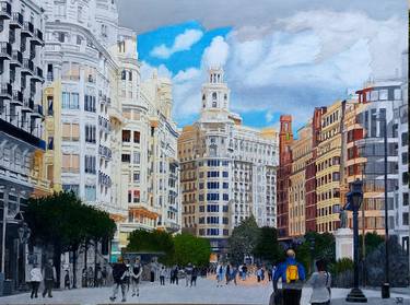 Print of Realism Cities Paintings by Joaquin Pardo Mendez