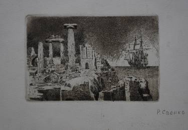 Print of Ship Printmaking by Art Area