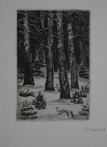 "Winter forest landscape" - Limited Edition of 1 thumb