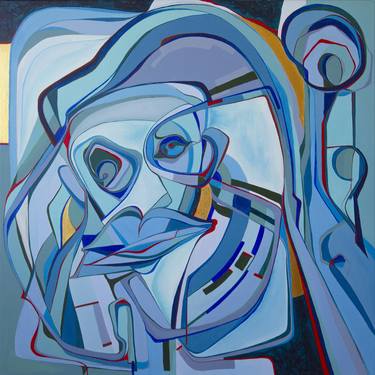 Original Cubism Abstract Paintings by Olja Mesec