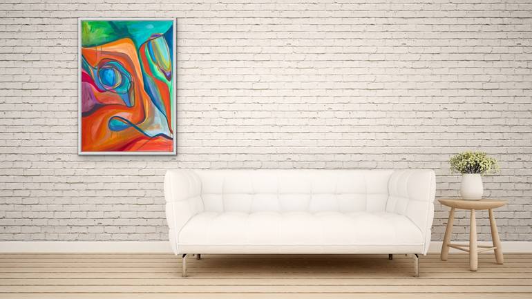 Original Cubism Abstract Painting by Olja Mesec 