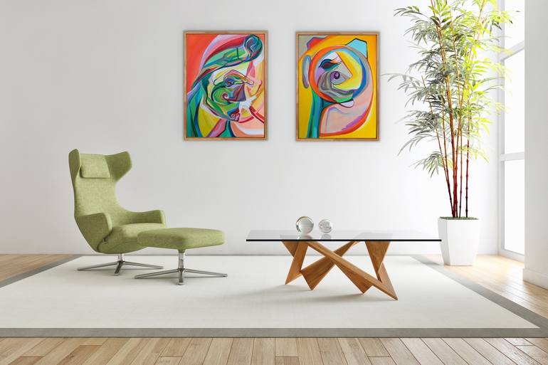 Original Portraiture Abstract Painting by Olja Mesec 