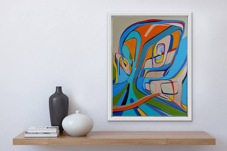 Original Conceptual Outer Space Painting by Olja Mesec 