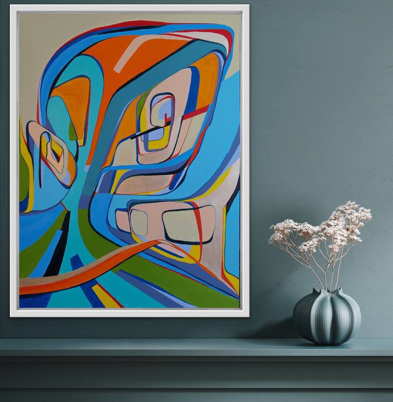 Original Conceptual Outer Space Painting by Olja Mesec 