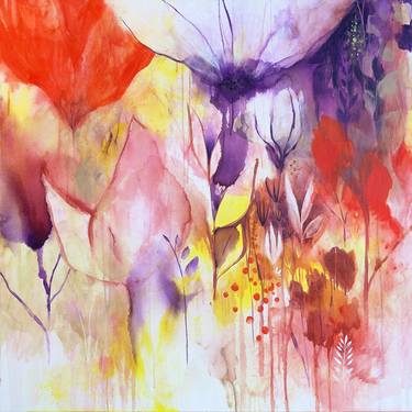 Original Abstract Expressionism Botanic Paintings by Corina Capri