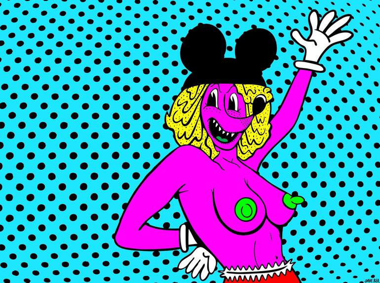 "OVER HERE..."   (Mousketeer).   (Pink). - Print