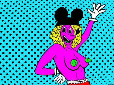 "OVER HERE..."   (Mousketeer).   (Pink). thumb