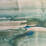 In this minimalist serie, I only use inks, water, and pigments to express the vulnerability of our existences, our fragility, with the time passing...It is done on thick piece of paper 25.6x31.5 inches but I think the best way to frame it is to crop it (maybe 26x31 inches) not to let the white part around, it seems to me better.
The texture is very lovely, and very delicate. I love the fluidity of ink, its texture, and of course the transparency, which, with pigments, produce different effects.