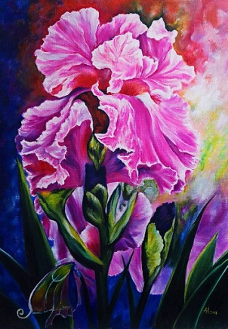 Royal Iris Painting by Alesia Lobach | Saatchi Art