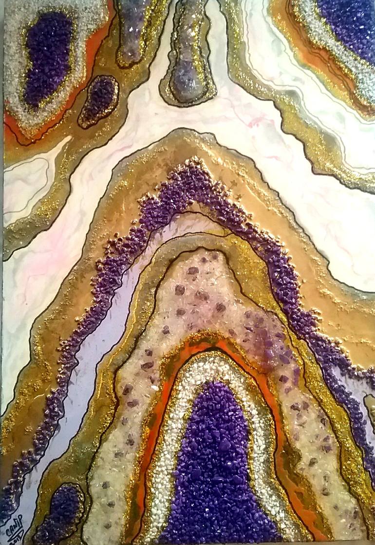 GOLD GEODE Painting by Canip Safranbolulu | Saatchi Art