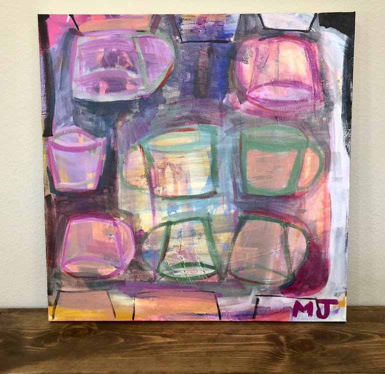 Original Abstract Expressionism Abstract Painting by Maryse Joussaume